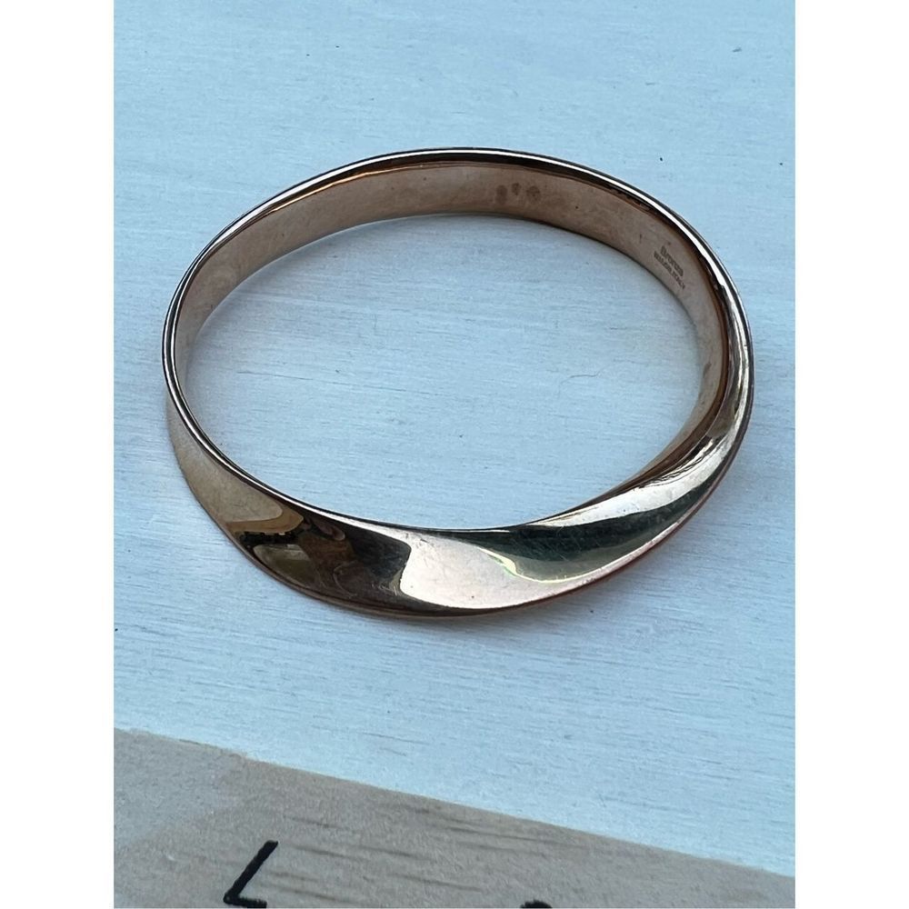 Rose Gold Bronze Milor Italy Bracelet Polished Wavy Bangle Twist